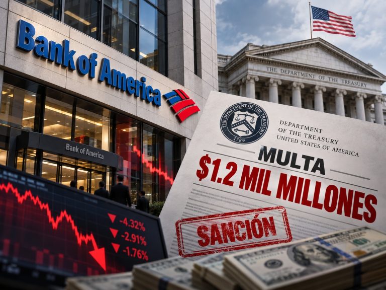 Tesoro de EE.UU. multa con más de $1.2 mil millones a Bank of America