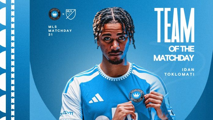 Idan Toklomati, del Charlotte FC, fue incluido en el Equipo Ideal de la Jornada 31 de la MLS
