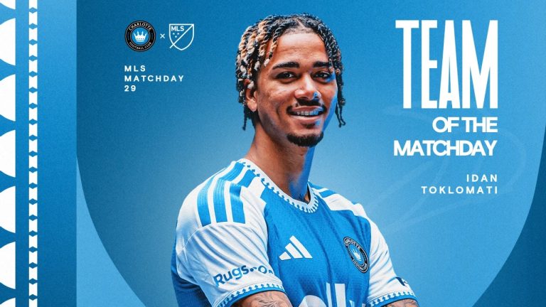 El delantero del Charlotte FC, Idan Toklomati, incluido en el Equipo Ideal de la Jornada 29 de la MLS